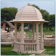 Gazebo de mármore de creme grande de tamanho clássico de jardim